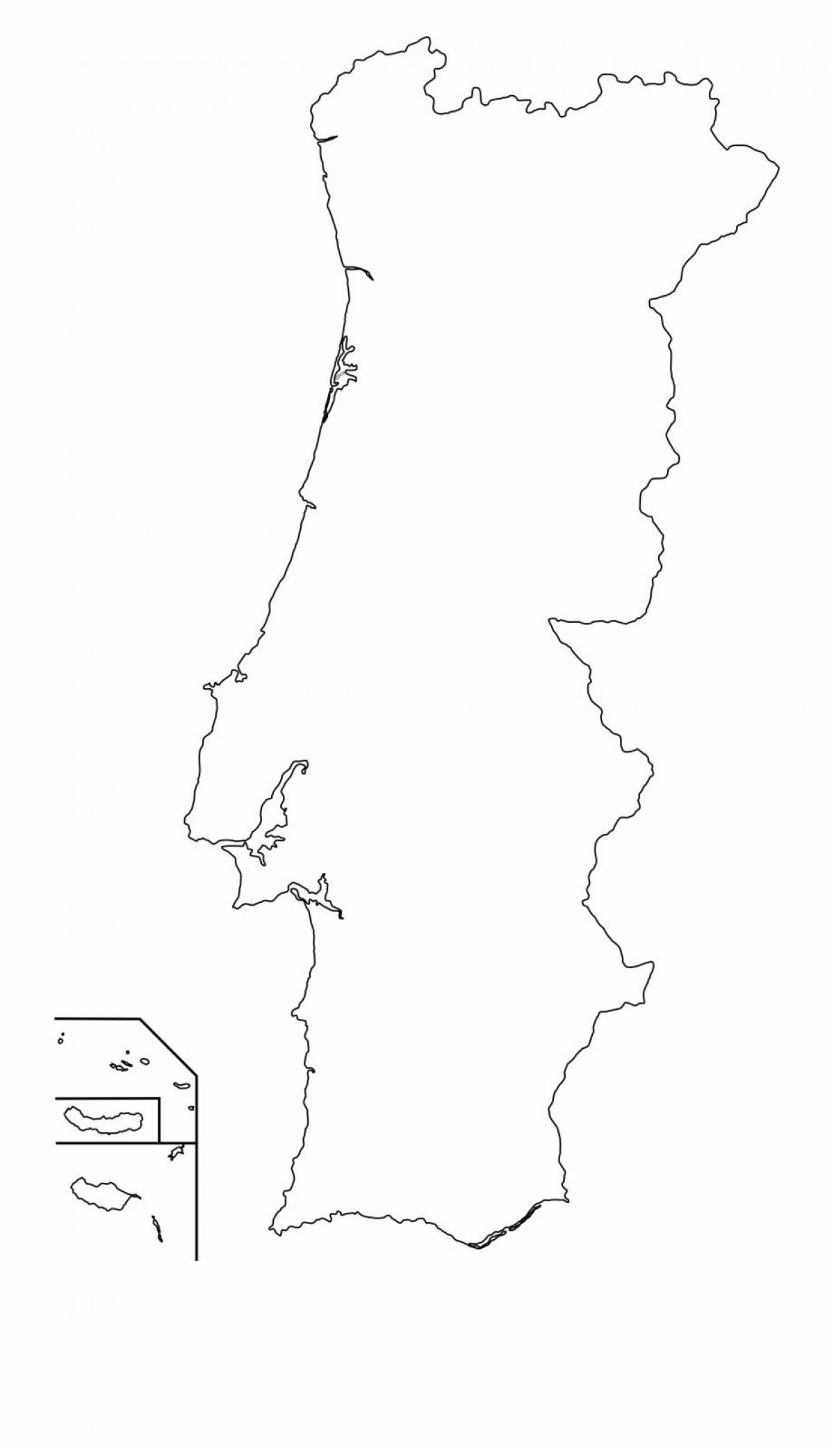 Mappa dei contorni del Portogallo